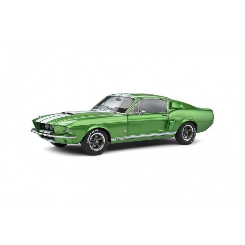 Macheta auto Ford Shelby Mustang GT500 Lime Green/ White Stripes 1967, 1:18 Solido