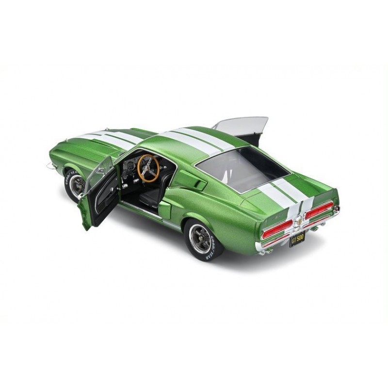 Macheta auto Ford Shelby Mustang GT500 Lime Green/ White Stripes 1967, 1:18 Solido