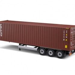 Macheta camion Remorca container visiniu 2021, 1:24 Solido
