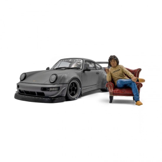 Macheta auto RWB Bodykit Nardo Grey 2024, cu figurina Akira Nakai, LE 4000 buc, 1:18, Solido