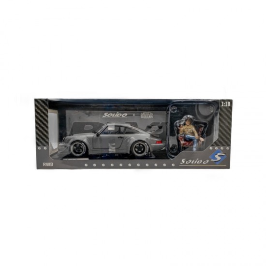 Macheta auto RWB Bodykit Nardo Grey 2024, cu figurina Akira Nakai, LE 4000 buc, 1:18, Solido