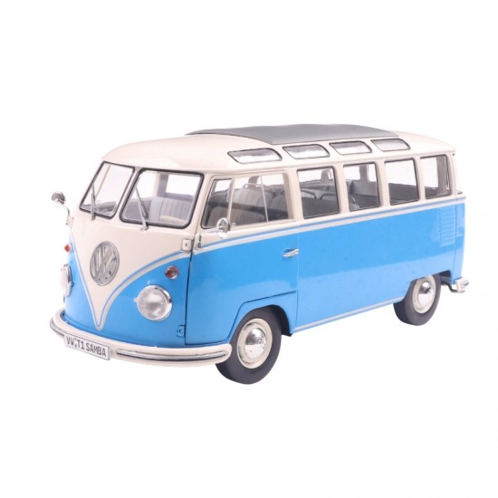 Macheta auto Volkswagen T1, Samba Blue / White, 1962, 1:18, Solido