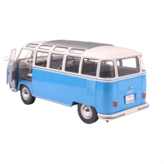 Macheta auto Volkswagen T1, Samba Blue / White, 1962, 1:18, Solido