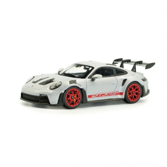 Macheta auto Porsche 911 (992) GT3 RS, Grey Metallic w/Pyro Red, 2023, 1:43, Solido