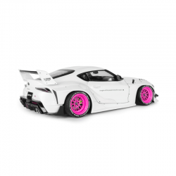 PRECOMANDA : Macheta auto Toyota GR Supra Liberty Walk BodyKit, White-Pink, 2025, 1:18, Solido