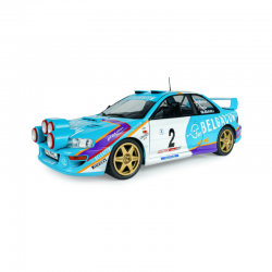 PRECOMANDA : Macheta auto Subaru Impreza S5 WRC99, Green, #2 G.DE Mevius/ J-M. Fortin, Belgium Ypres Westhoek Rally, 1998 , 1:18, Solido