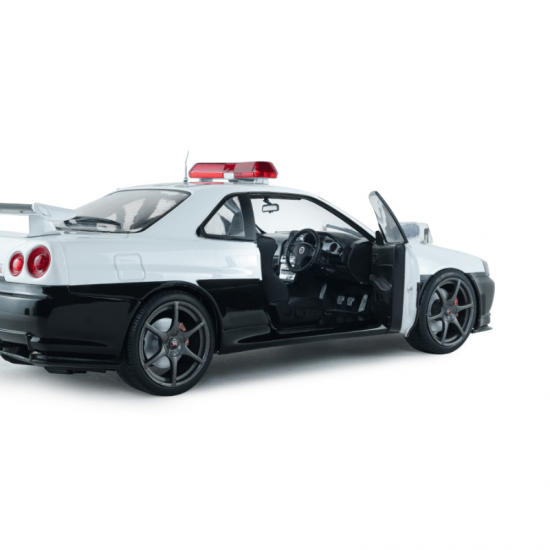 PRECOMANDA : Macheta auto Nissan Skyline GT-R (BNR34) Japanese Police, White, 1999, 1:18, Solido