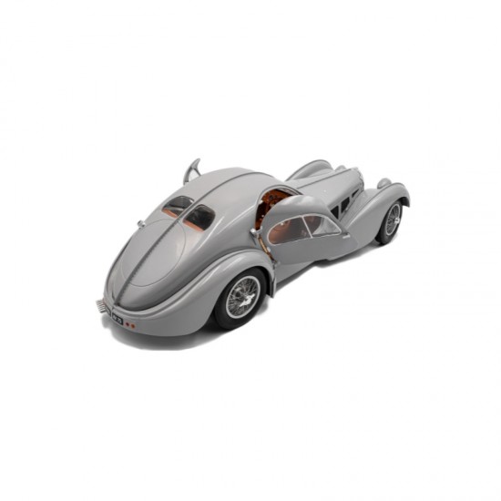 Macheta auto Bugatti Atlantic Type 57, Mat Silver, 1937, 1:18, Solido 