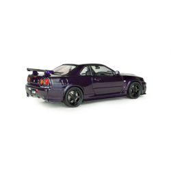 PRECOMANDA : Macheta auto Nissan Skyline GT-R (BNR34) w Nismo Parts, Midnight Purple, 2005, 1:43, Solido