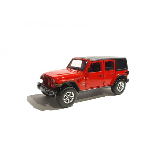 Macheta auto Jeep Wrangler Sahara Unlimited rosu, lumini, sunet, 1:32 Tayumo