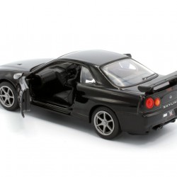 Macheta auto Nissan GTR R34 v_spec 2 negru, pull back, 1:36 Tayumo