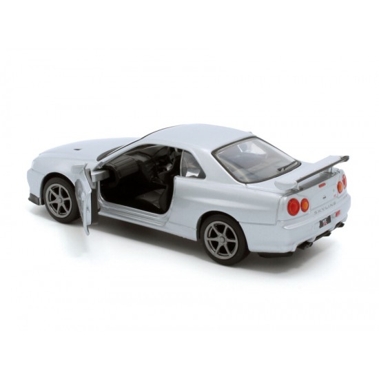 Macheta auto Nissan GTR R34 v_spec 2 gri, pull back, 1:36 Tayumo