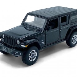 Macheta auto Jeep Wrangler Sahara Unlimited negru, lumini, sunet, 1:32 Tayumo