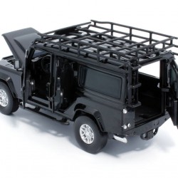 Macheta auto Land Rover Defender 110 negru, pull back, lumini, sunet, 1:32 Tayumo