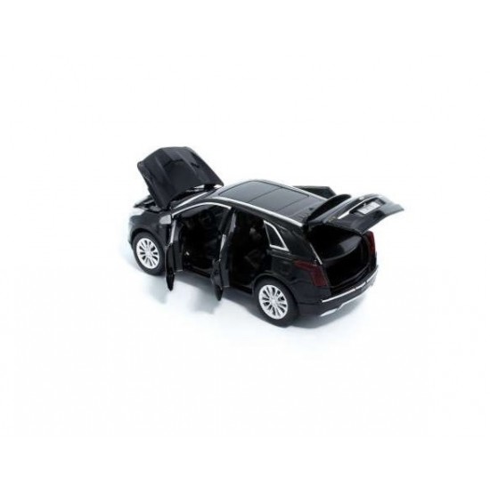 Macheta auto Cadillac XT5 2016 black, lumini, sunet, directie activa, 1:32 Tayumo