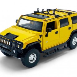 Macheta auto Hummer H2 2004 yellow, lumini, sunet, directie activa, 1:32 Tayumo