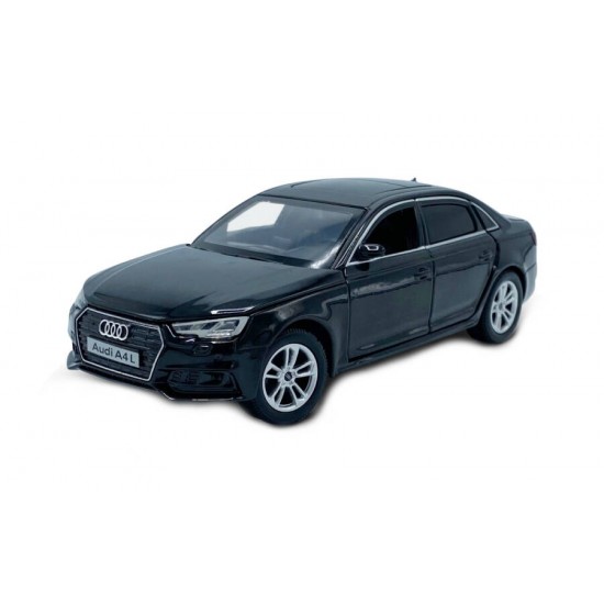 Macheta auto Audi A4L 2019 black, lumini, sunet, directie activa, 1:32 Tayumo