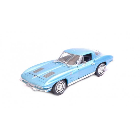 Macheta auto Chevrolet Corvette C2 albastru 1963, 1:24 Welly