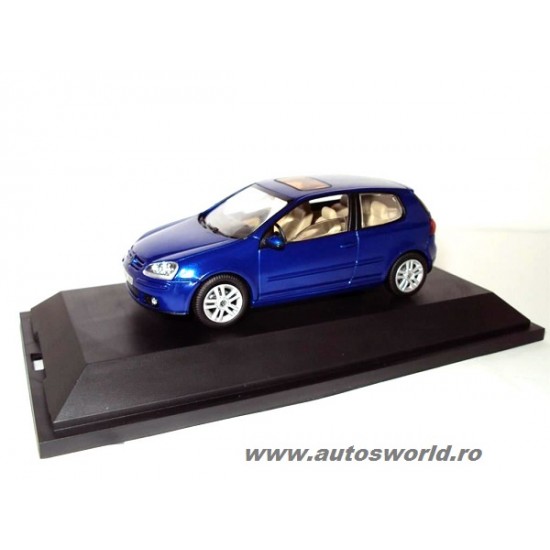 Volkswagen golf 5 3-usi albastru 2003, 1:43 Schuco